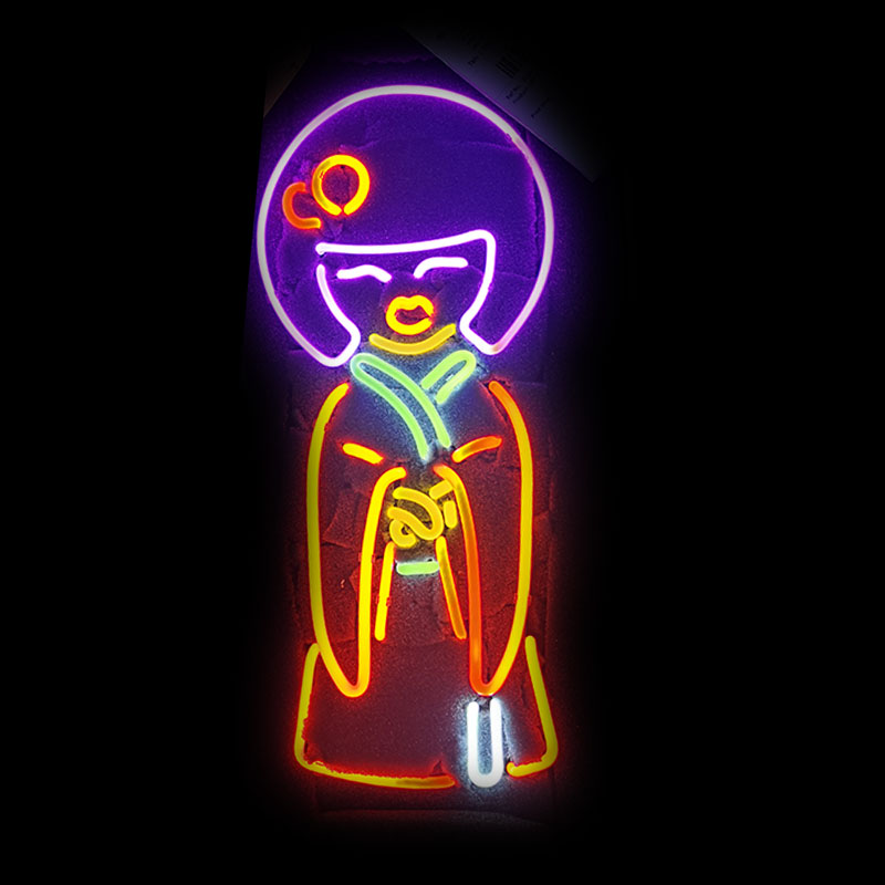 Outdoor Lighting Japan - Neon bord Japan meisje in kimono