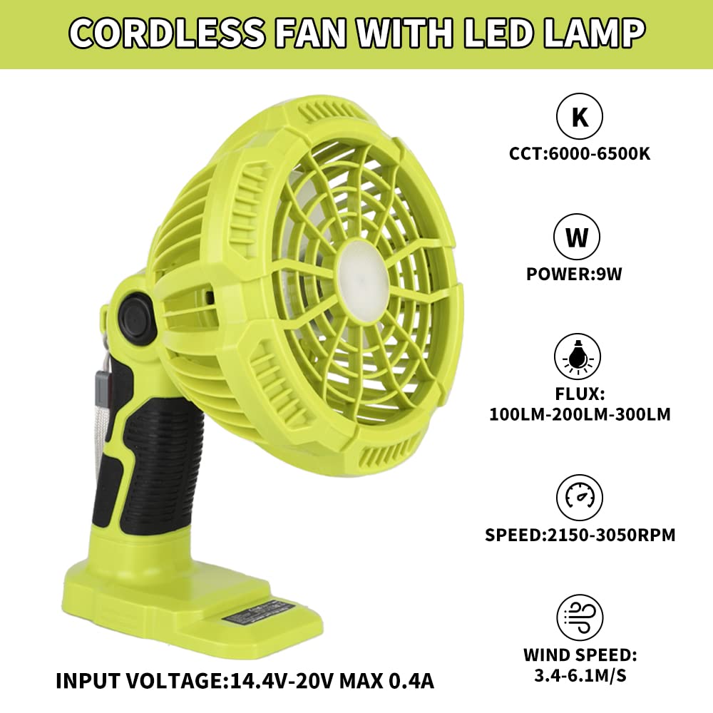 Outdoor Lighting Jobs - Draadloze Draagbare Ventilatoren Met 300lm Led-Licht