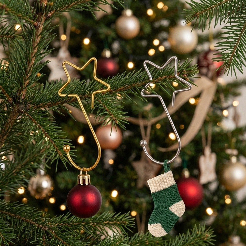 Outdoor Lighting On Trees - Stervormige ornamenthaken, 60 stuks, ontworpen voor