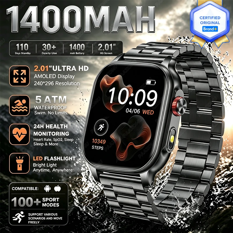 Outdoor Lighting Deck - 2026 Nieuwe Smartwatch met ingebouwde 1400mAh