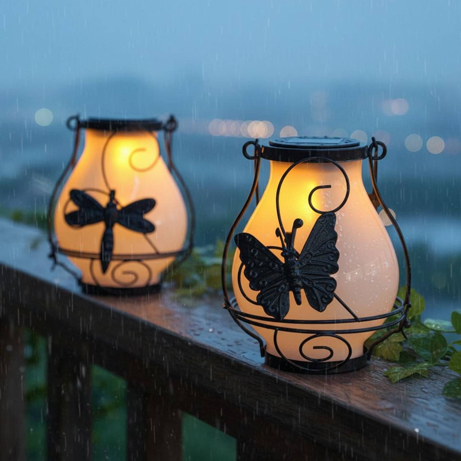 Outdoor Lighting Decoration - Zonne-vlinderlantaarn Waterdichte vlinder-zonnelantaarn Decoratief tuinlicht Eenvoudig
