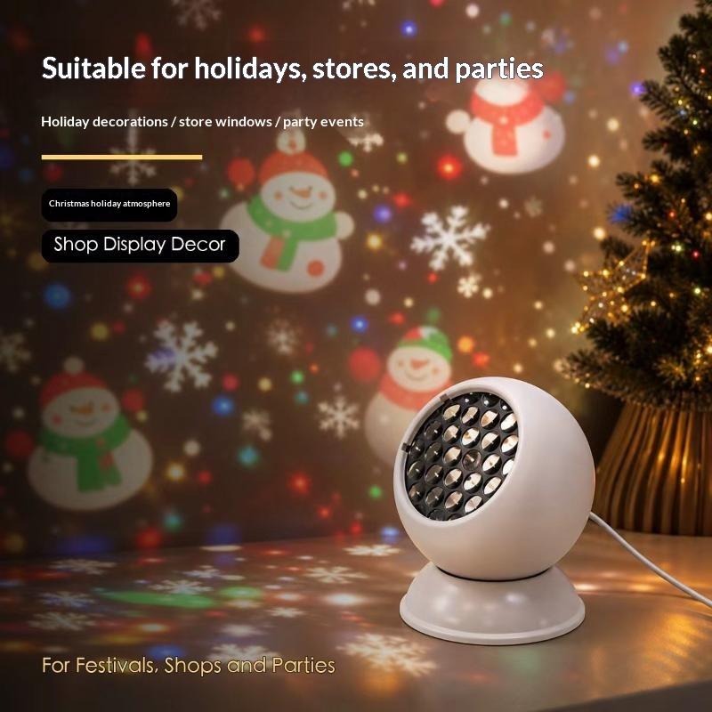 Outdoor Lighting Decoration - 360 ° Draaiende LED-sneeuwvlokprojectielamp Sfeerverlichting voor