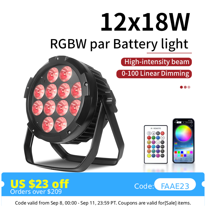 Outdoor Lighting On House - IP65 Waterdichte 12X18W 6in1 Batterij LED