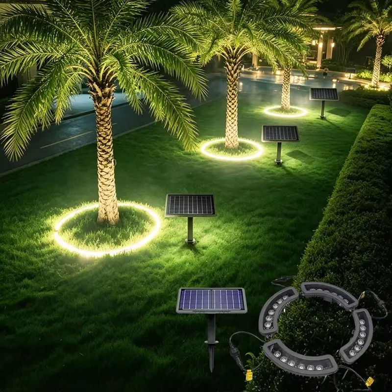 Outdoor Lighting On Trees - 24W Solar LED Boomringlamp IP65 Waterdicht