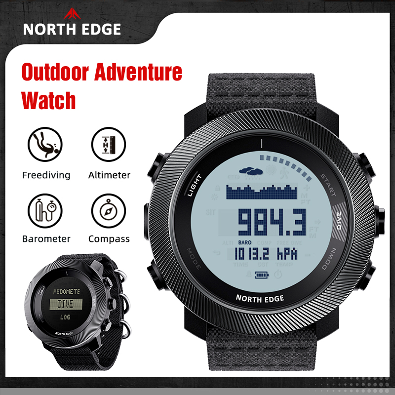 Outdoor Lighting Deck - NORTH EDGE APACHE-D Heren Duikhorloge Digitaal