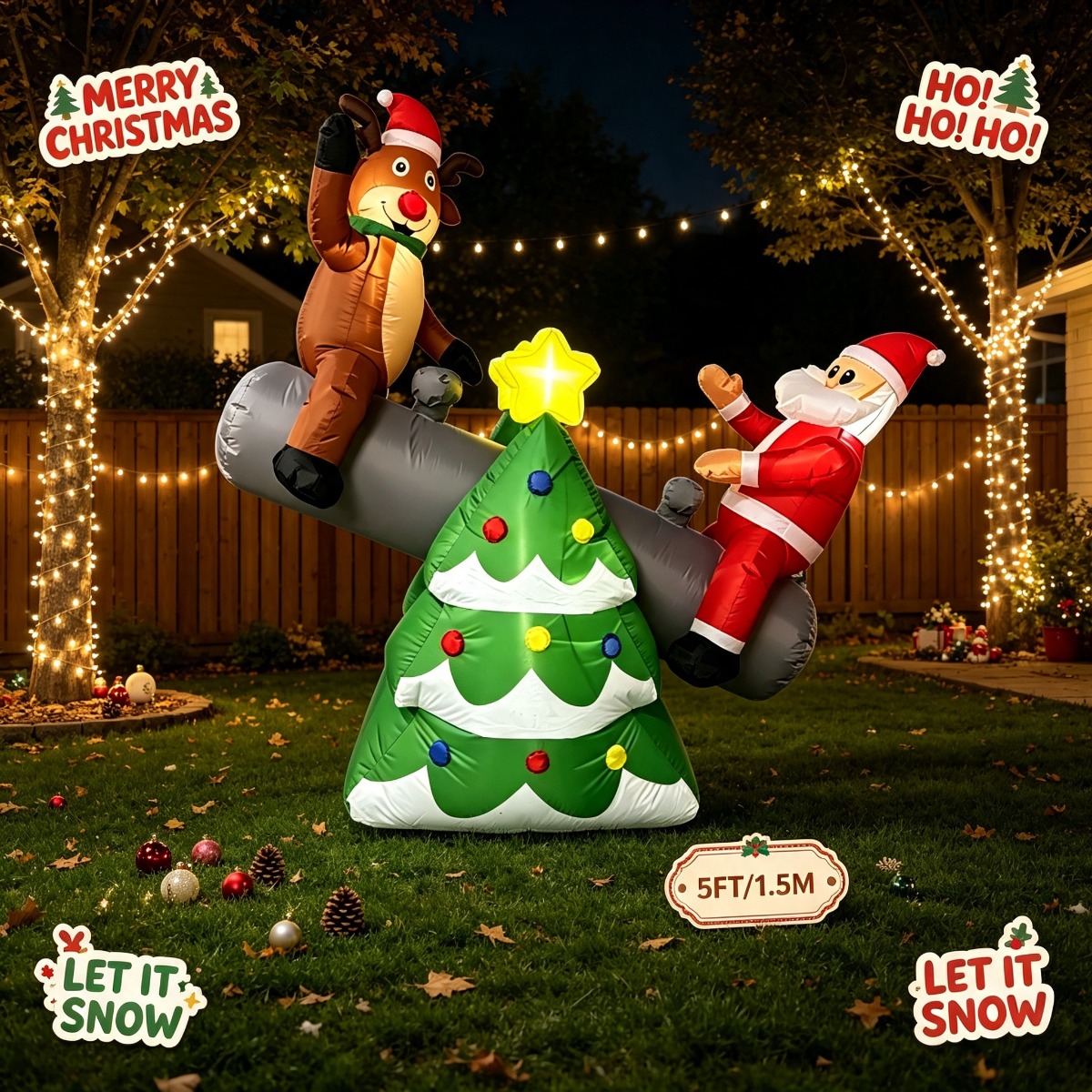 Kerst Opblaasbare Speelgoedfig - Outdoor Lighting On Trees recensie en prijs