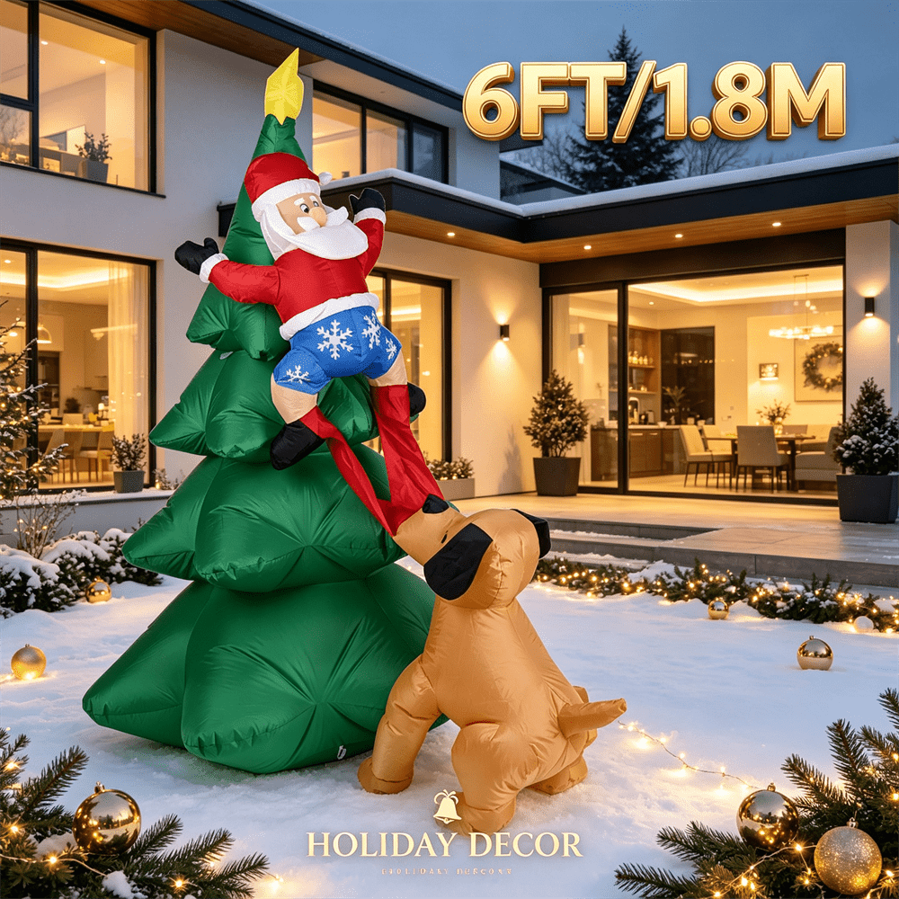 6FT Hond die de Kerstman op de - Outdoor Lighting On Trees recensie en prijs