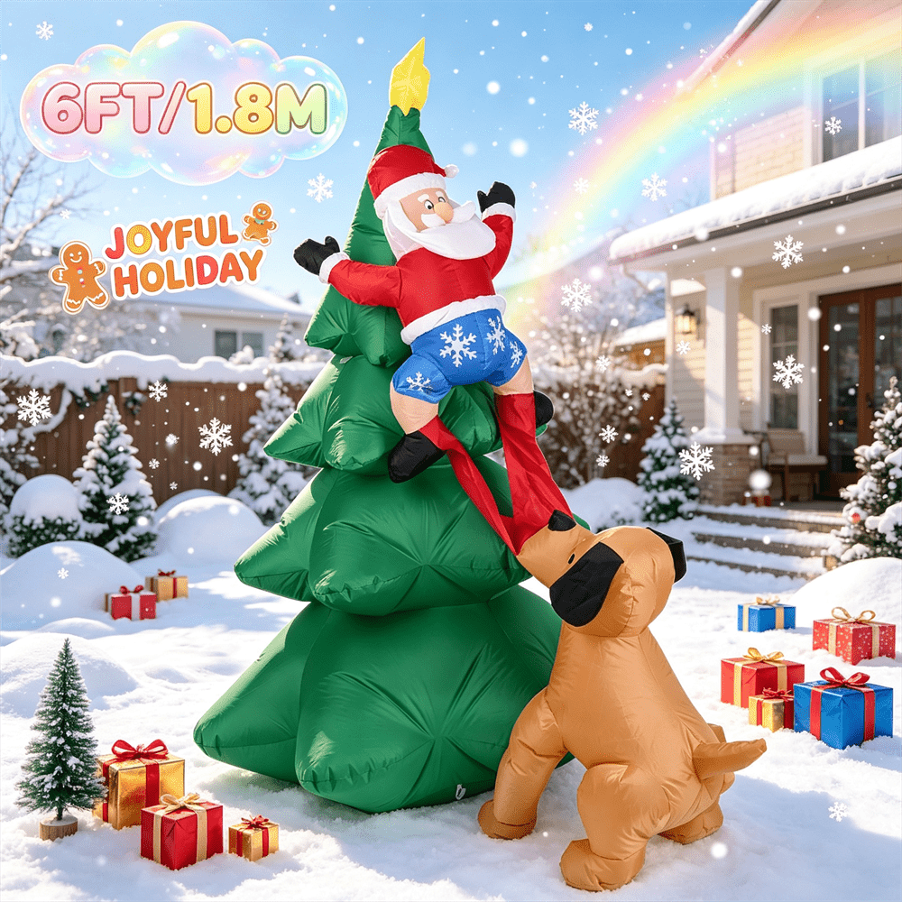 6FT Hond die de Kerstman op de - Outdoor Lighting On Trees recensie en prijs