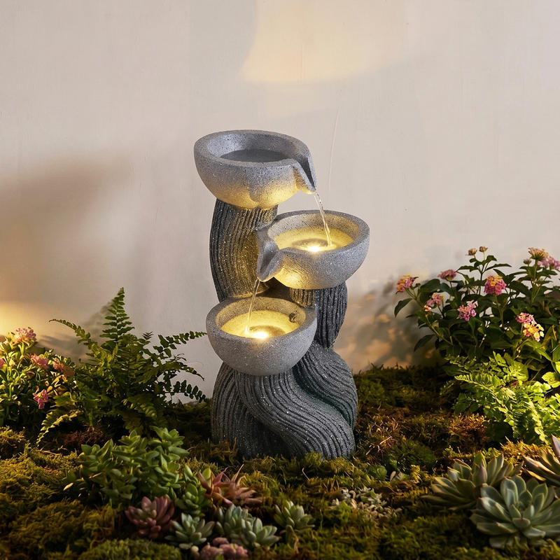 3-laags buitenfontein met LED- - Outdoor Lighting Deck recensie en prijs