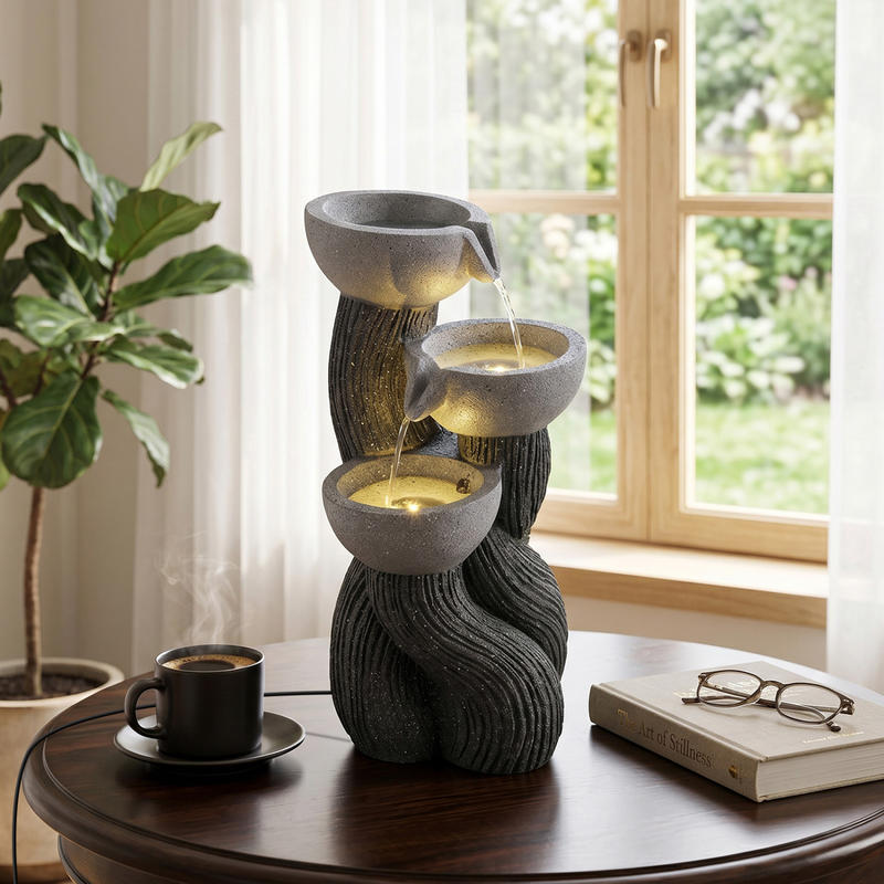 3-laags buitenfontein met LED- - Outdoor Lighting Deck recensie en prijs
